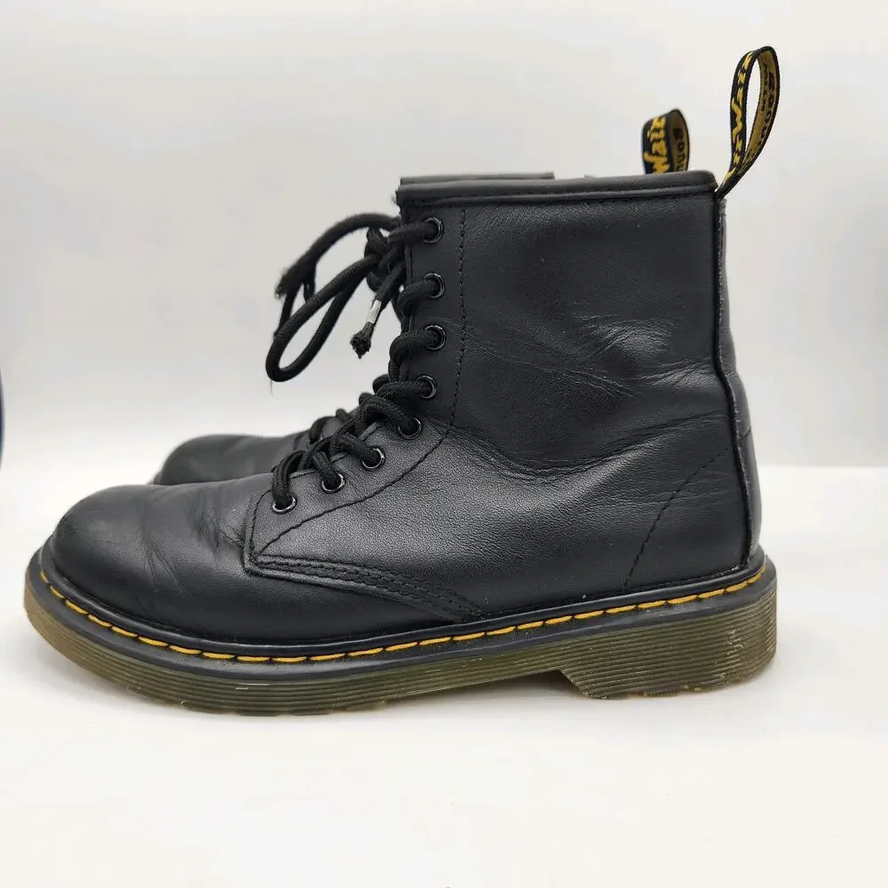 Dr. Martens Junior 1460‎ Softy T Leather Lace Up Boots Kids Size 3 Black